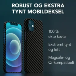 Linocell Premium Kevlar Robust deksel for iPhone 12 Mini Svart