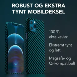 Linocell Premium Kevlar Robust deksel for iPhone 12 Pro Max Blå