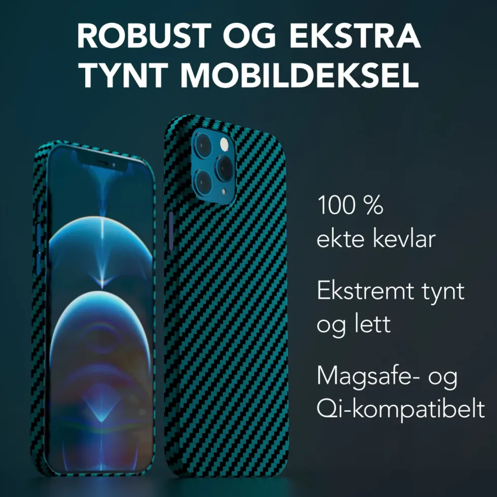 Linocell Premium Kevlar Robust deksel for iPhone 12 Pro Max Blå