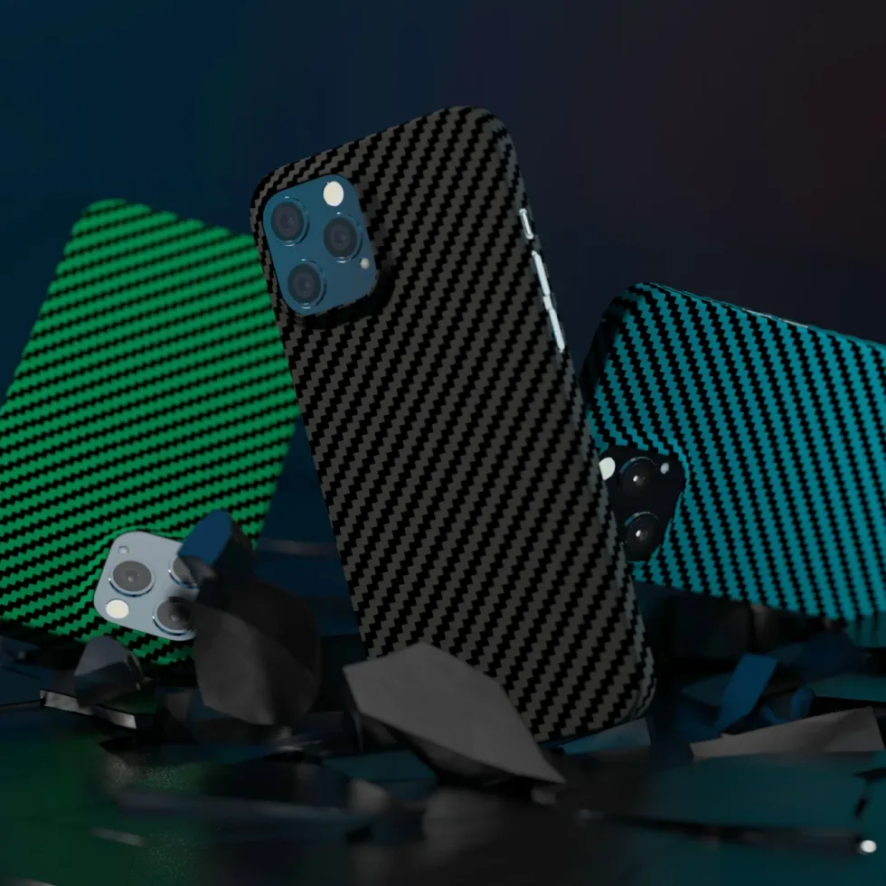 Linocell Premium Kevlar Robust deksel for iPhone 12 Pro Max Blå