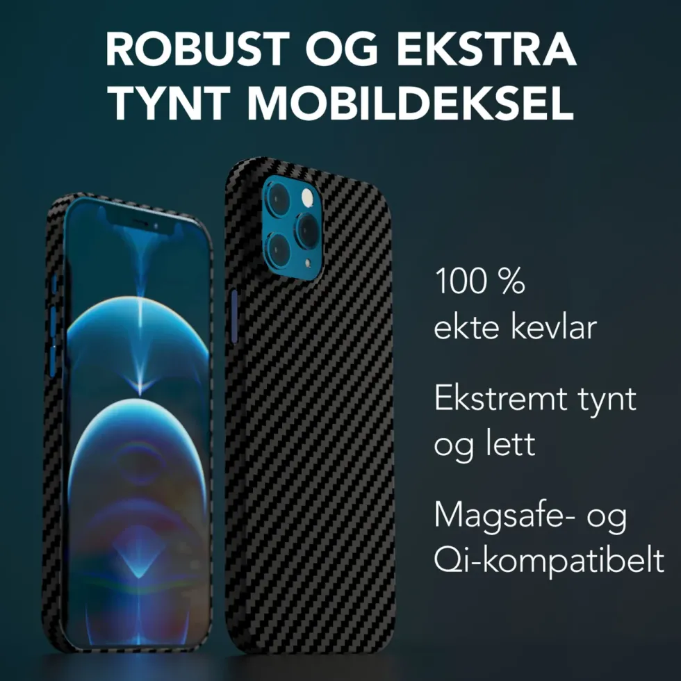 Linocell Premium Kevlar Robust deksel for iPhone 12 Pro Max Svart