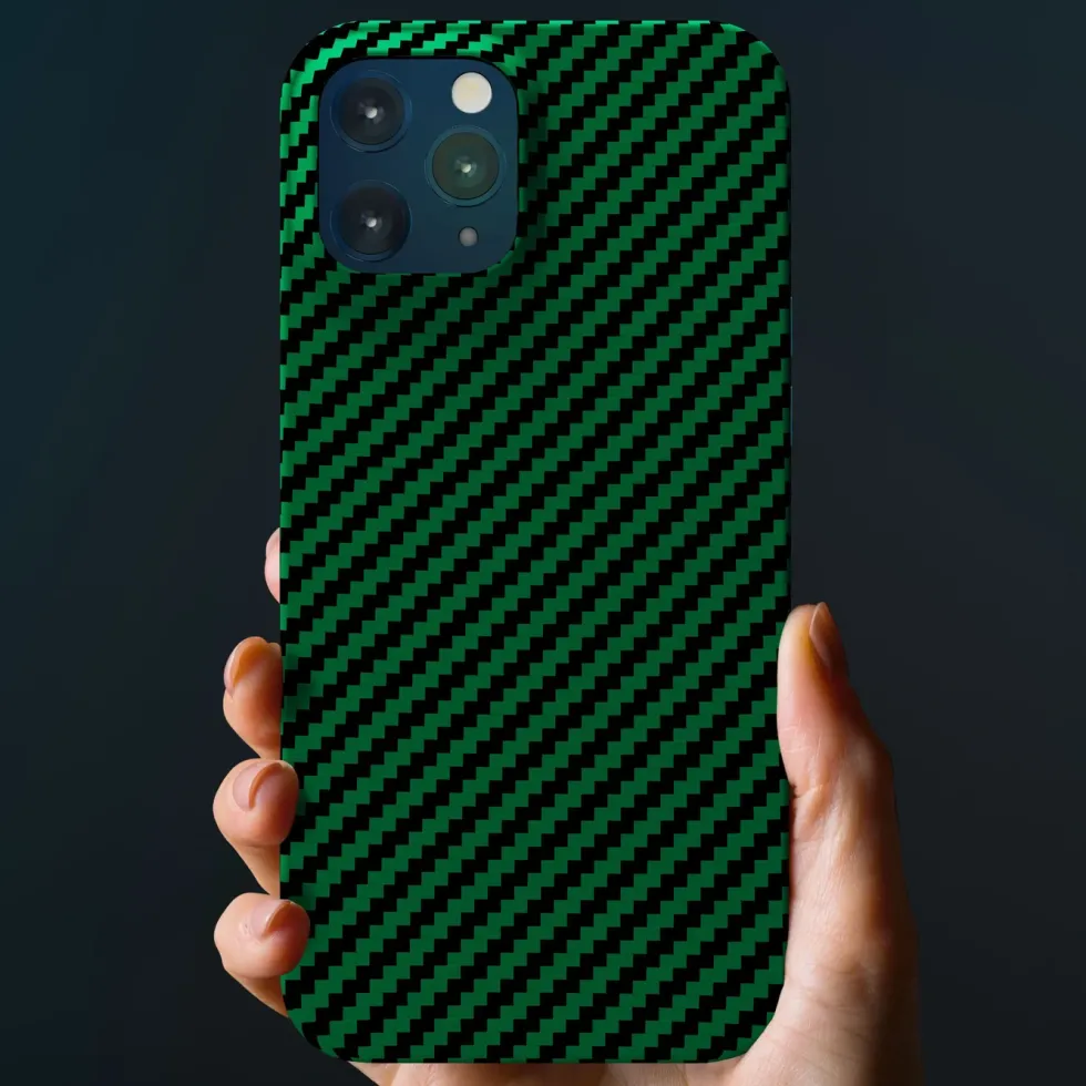 Linocell Premium Kevlar Robust deksel for iPhone 12 Pro Max Grønn