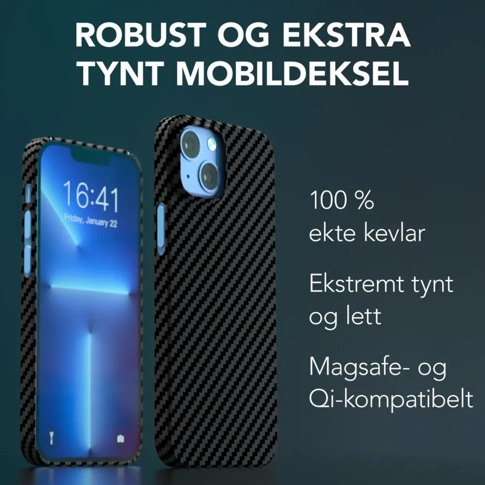 Linocell Premium Kevlar Robust deksel for iPhone 13 Mini Svart