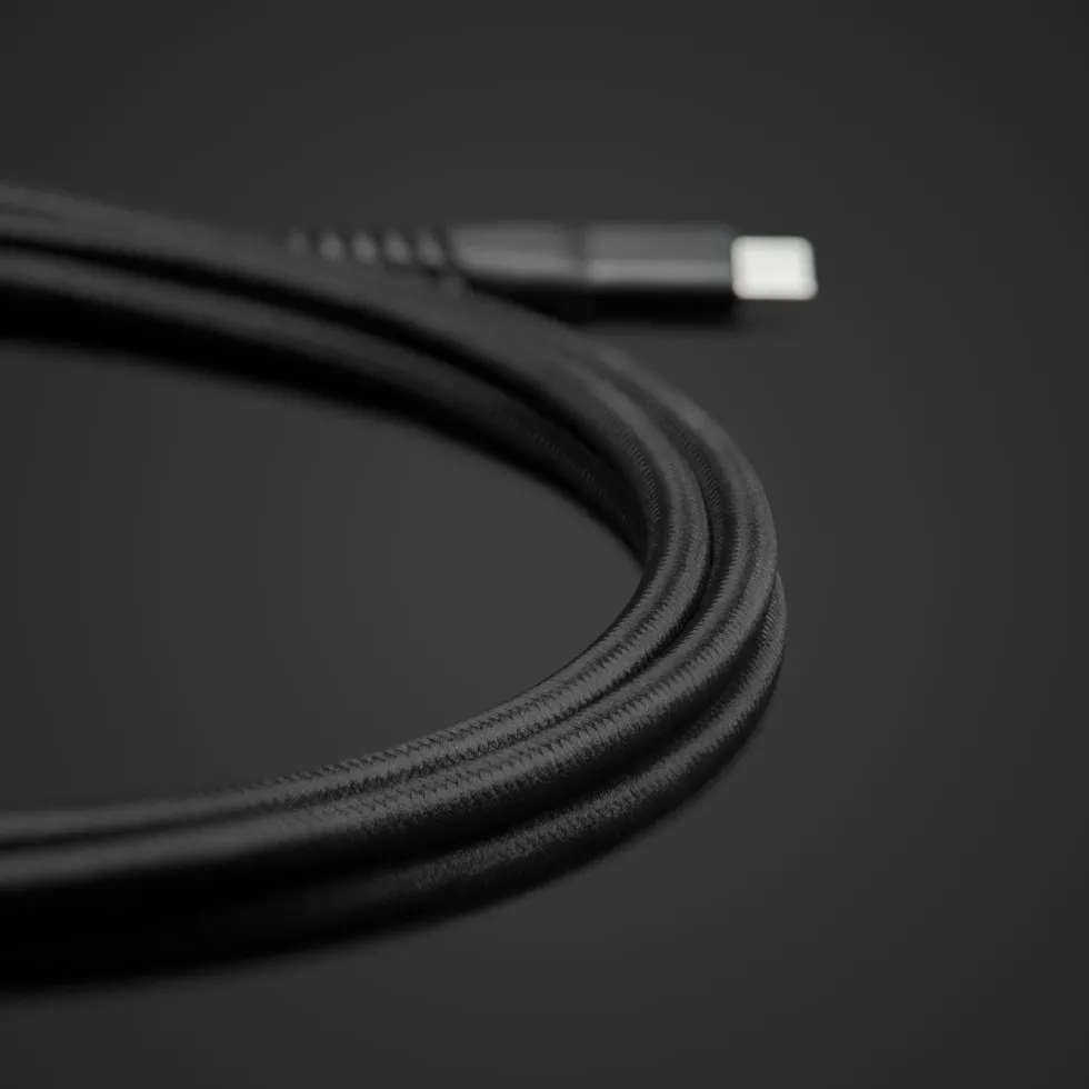 Linocell Premium Kevlar USB-C 3.2-kabel - Svart 2 m