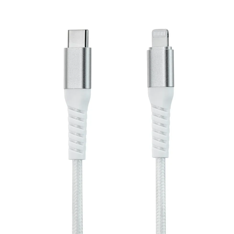 Linocell Premium Kevlar USB-C- til Lightning-kabel Hvit 0,5 m