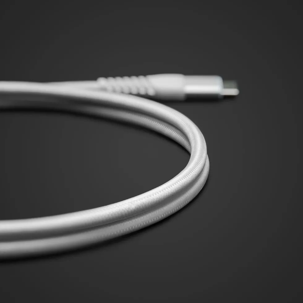 Linocell Premium Kevlar USB-C 3.2-kabel - Hvit 1 m
