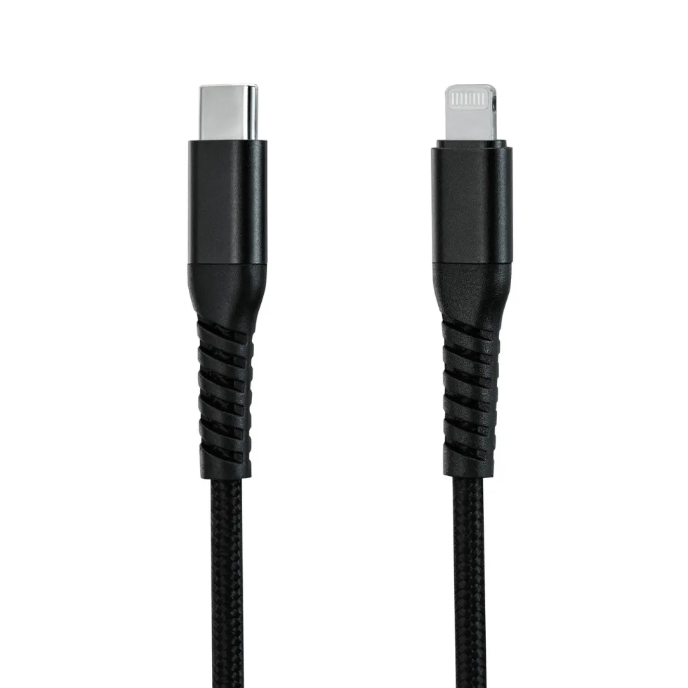 Linocell Premium Kevlar USB-C- til Lightning-kabel Svart 0,5 m