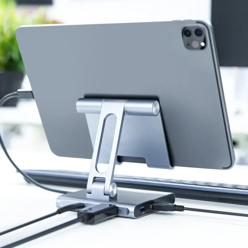 Linocell Premium Stativ og Multi-Hub for nettbrett - 8 porter
