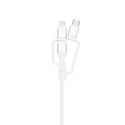 Linocell Premium USB-A til Micro-USB, Lightning og USB-C adapter Hvit