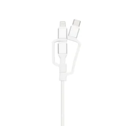 Linocell Premium USB-A til Micro-USB, Lightning og USB-C adapter Hvit