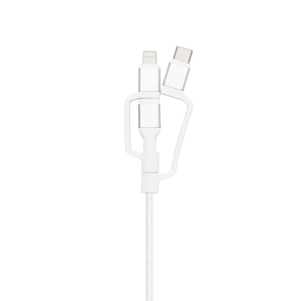 Linocell Premium USB-A til Micro-USB, Lightning og USB-C adapter Hvit