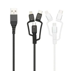 Linocell Premium USB-A til Micro-USB, Lightning og USB-C adapter Hvit