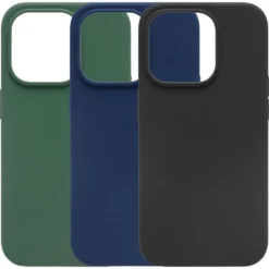 Linocell Rubber Case for iPhone 15 Pro Svart