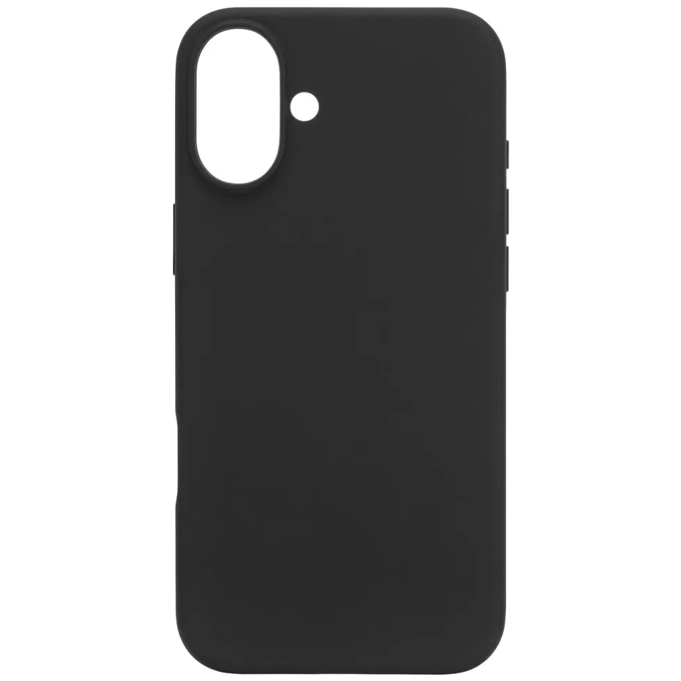 Linocell Rubber case for iPhone 16 Plus Svart