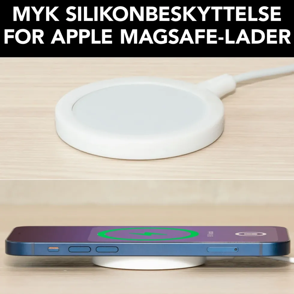 Linocell Silikonbeskyttelse for Magsafe-lader Hvit