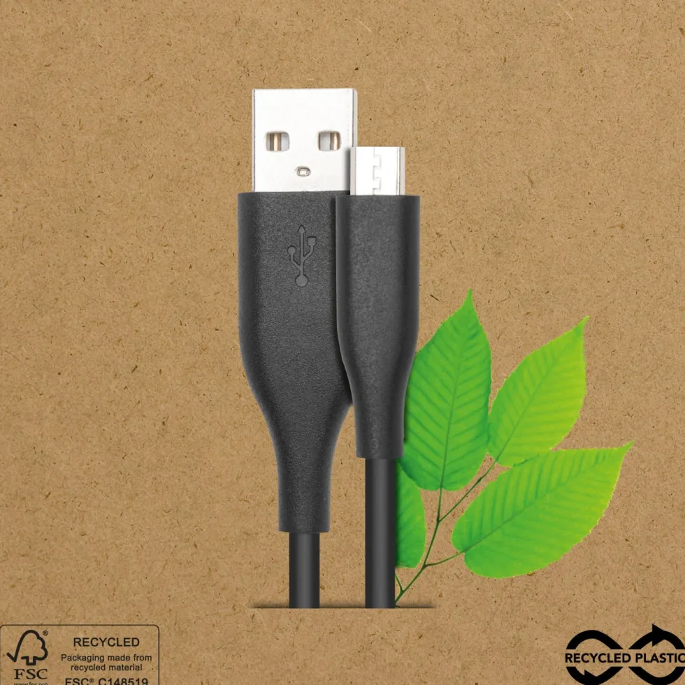 Linocell USB-A til Micro-USB-kabel av gjenvunnet plast