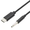 Linocell USB-C til 3,5 mm-kabel 1 m - Svart