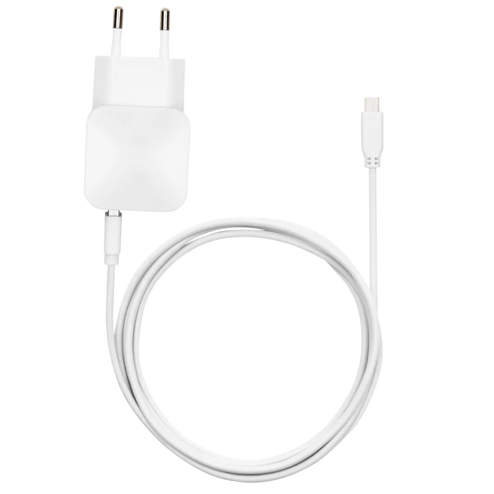 Linocell USB-lader med Micro-USB-kabel 2,4 A Hvit