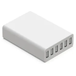 Linocell USB-ladestasjon med 6 porter Hvit