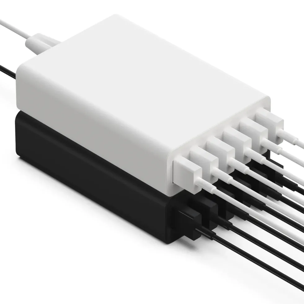 Linocell USB-ladestasjon med 6 porter Hvit