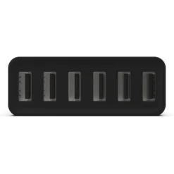 Linocell USB-ladestasjon med 6 porter Svart