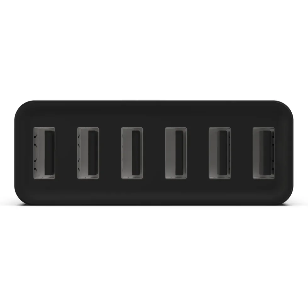 Linocell USB-ladestasjon med 6 porter Svart