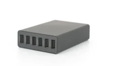 Linocell USB-ladestasjon med 6 porter Svart