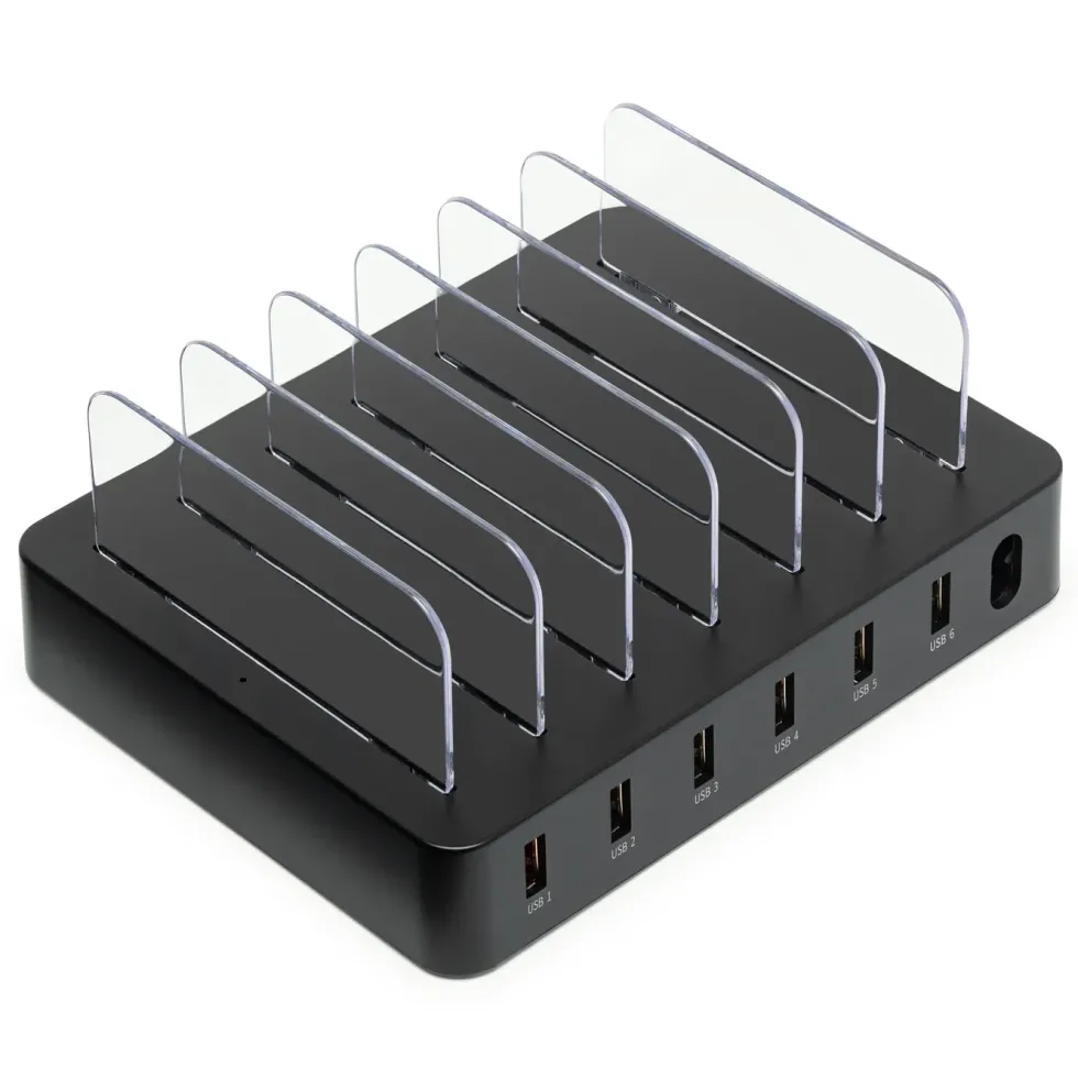 Linocell USB-ladestasjon med stativfunksjon 6 porter