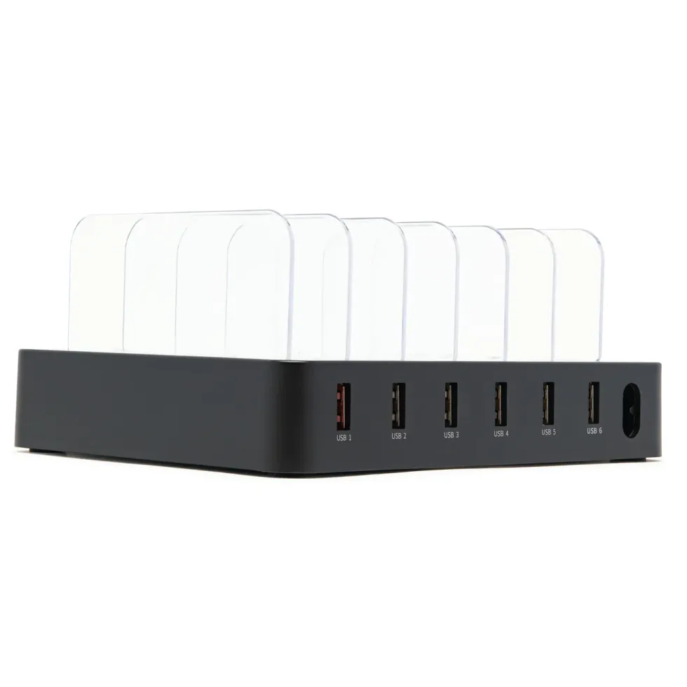 Linocell USB-ladestasjon med stativfunksjon 6 porter