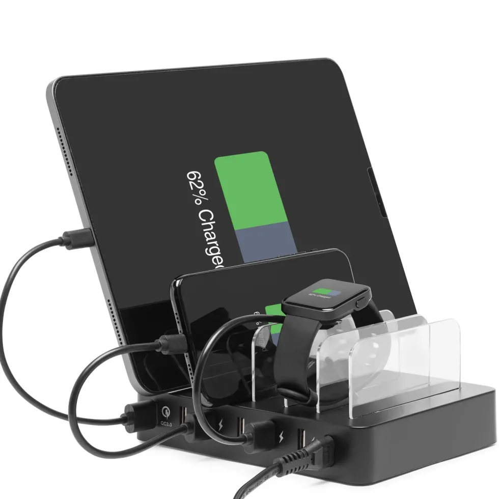 Linocell USB-ladestasjon med stativfunksjon 6 porter