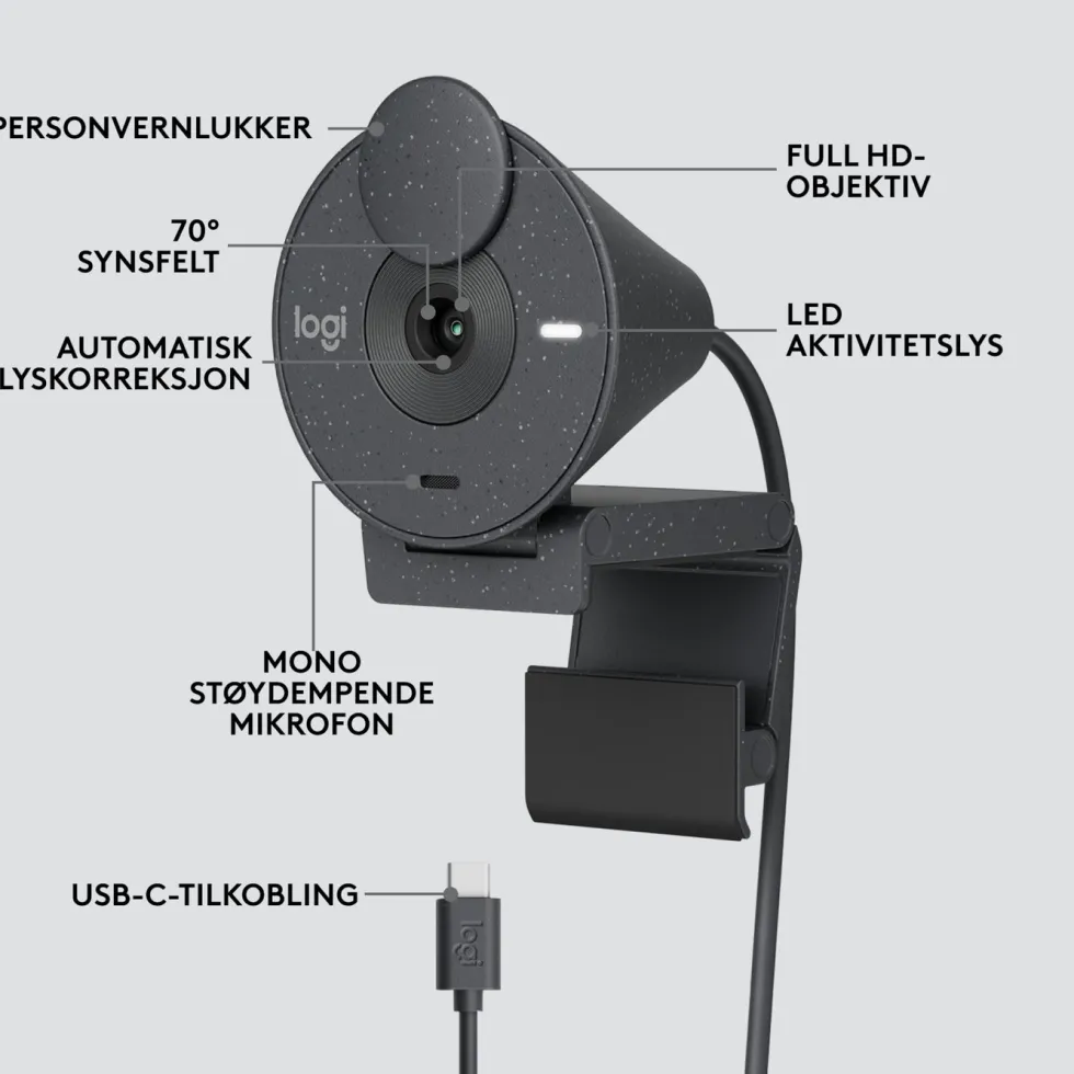 Logitech Brio 300 Webkamera med USB-C