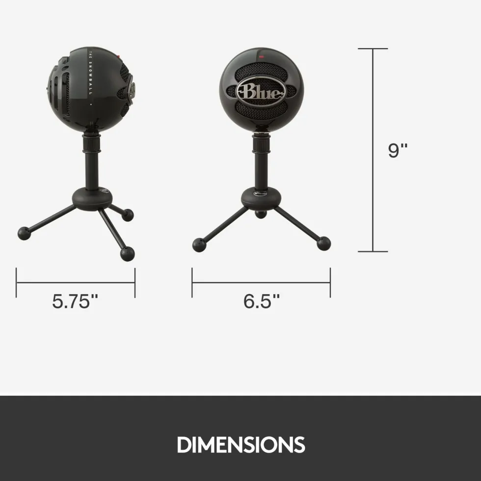 Logitech C Blue Snowball USB-stereomikrofon Svart