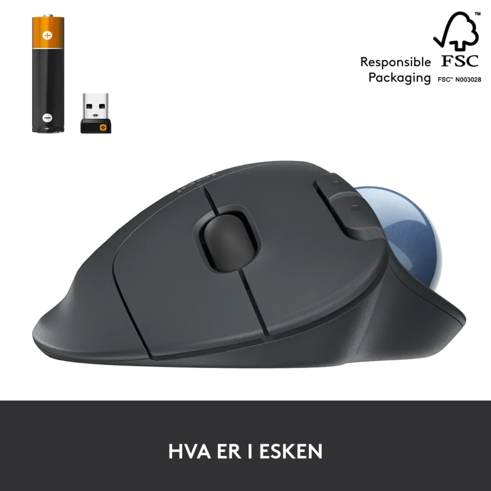 Logitech Ergo M575 Trådløs datamus Svart