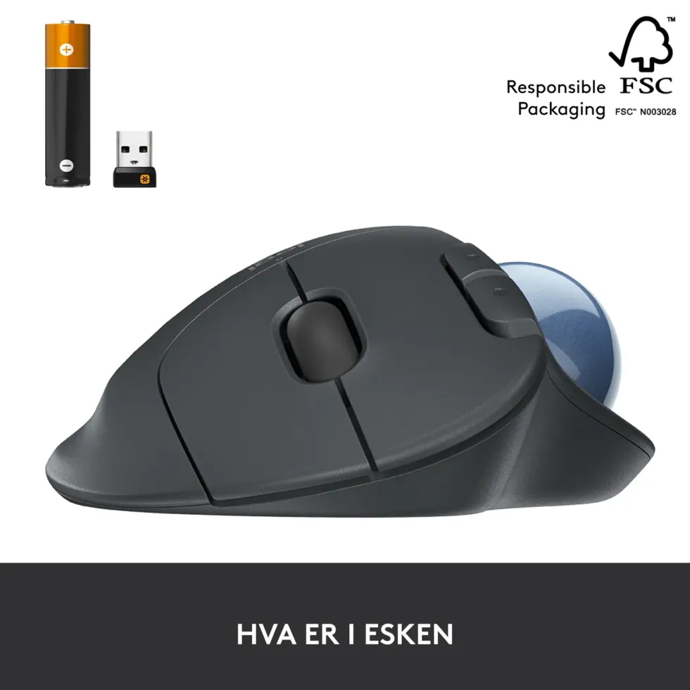 Logitech Ergo M575 Trådløs datamus Svart