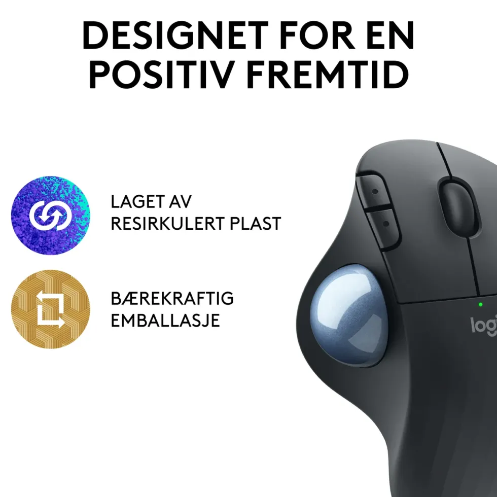 Logitech Ergo M575 Trådløs datamus Svart