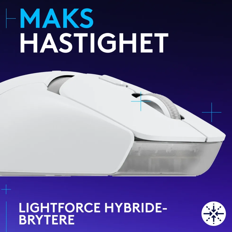 Logitech G G309 Lightspeed Trådløs datamus Hvit