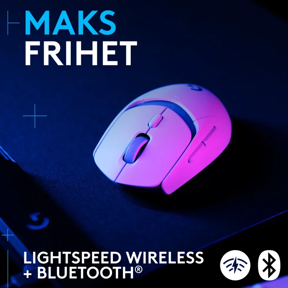 Logitech G G309 Lightspeed Trådløs datamus Hvit
