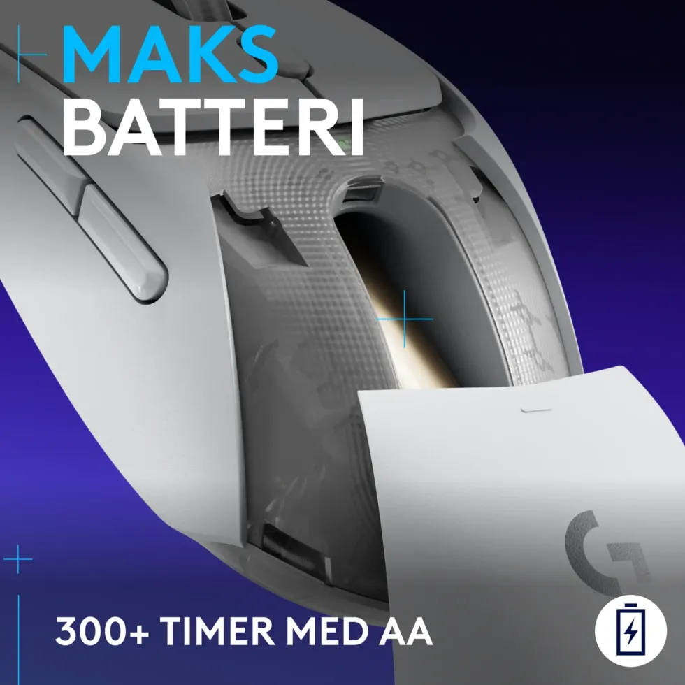 Logitech G G309 Lightspeed Trådløs datamus Hvit