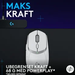 Logitech G G309 Lightspeed Trådløs datamus Hvit