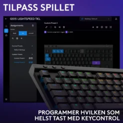 Logitech G515 Lightspeed TKL Trådløst gamingtastatur Tactile Svart