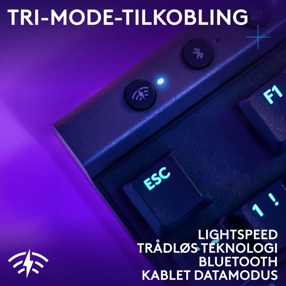 Logitech G515 Lightspeed TKL Trådløst gamingtastatur Tactile Svart