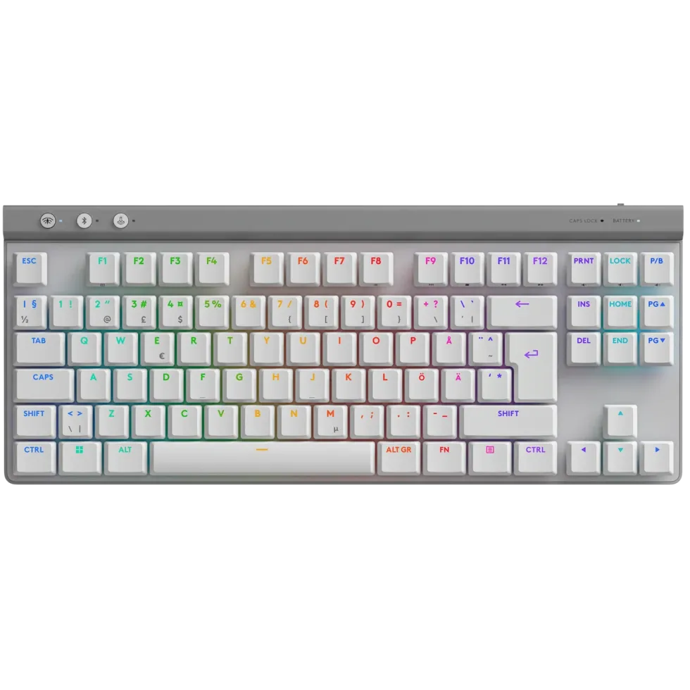 Logitech G515 Lightspeed TKL Trådløst gamingtastatur Tactile Hvit
