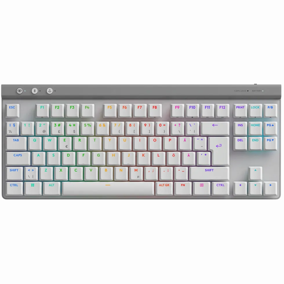 Logitech G515 Lightspeed TKL Trådløst gamingtastatur Tactile Hvit