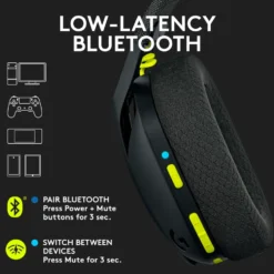 Logitech G 435 Lightspeed Trådløst gamingheadset Svart & Neongul