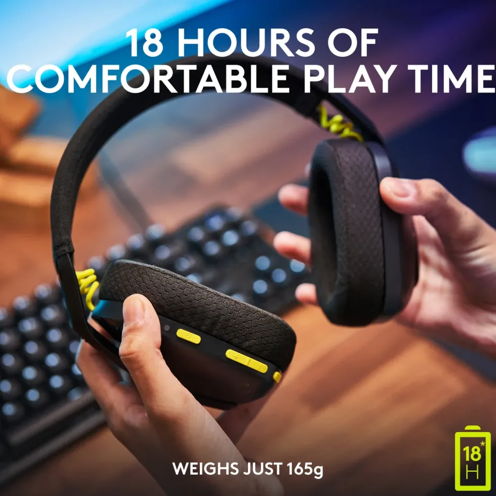 Logitech G 435 Lightspeed Trådløst gamingheadset Svart & Neongul