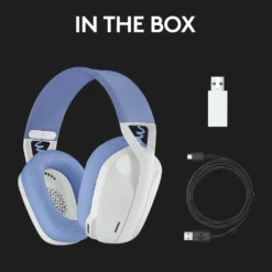 Logitech G 435 Lightspeed Trådløst gamingheadset Off-white & Lila