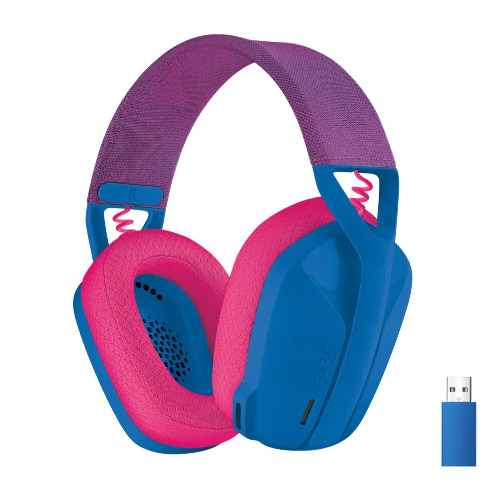 Logitech G 435 Lightspeed Trådløst gamingheadset Blå & Rosa