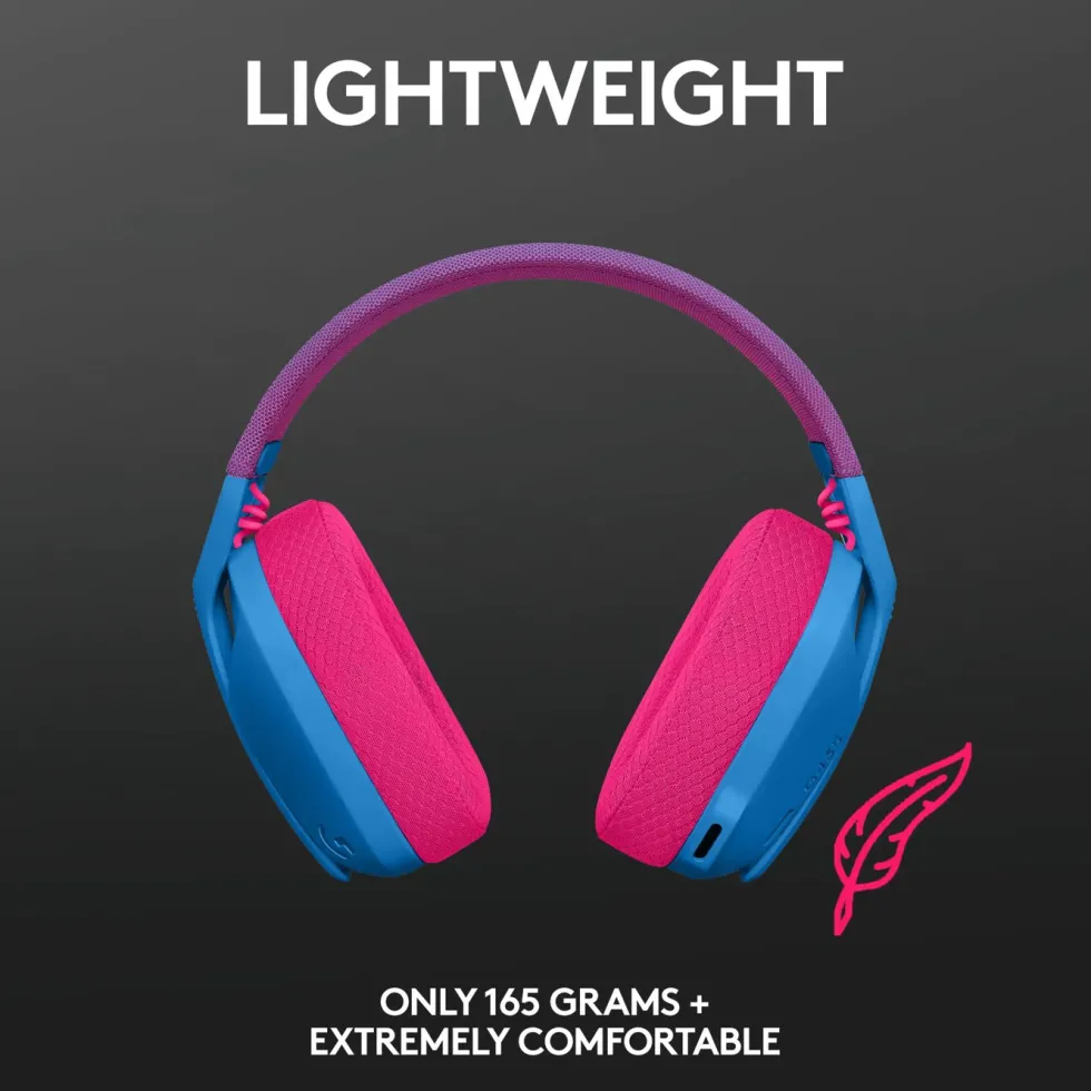 Logitech G 435 Lightspeed Trådløst gamingheadset Blå & Rosa
