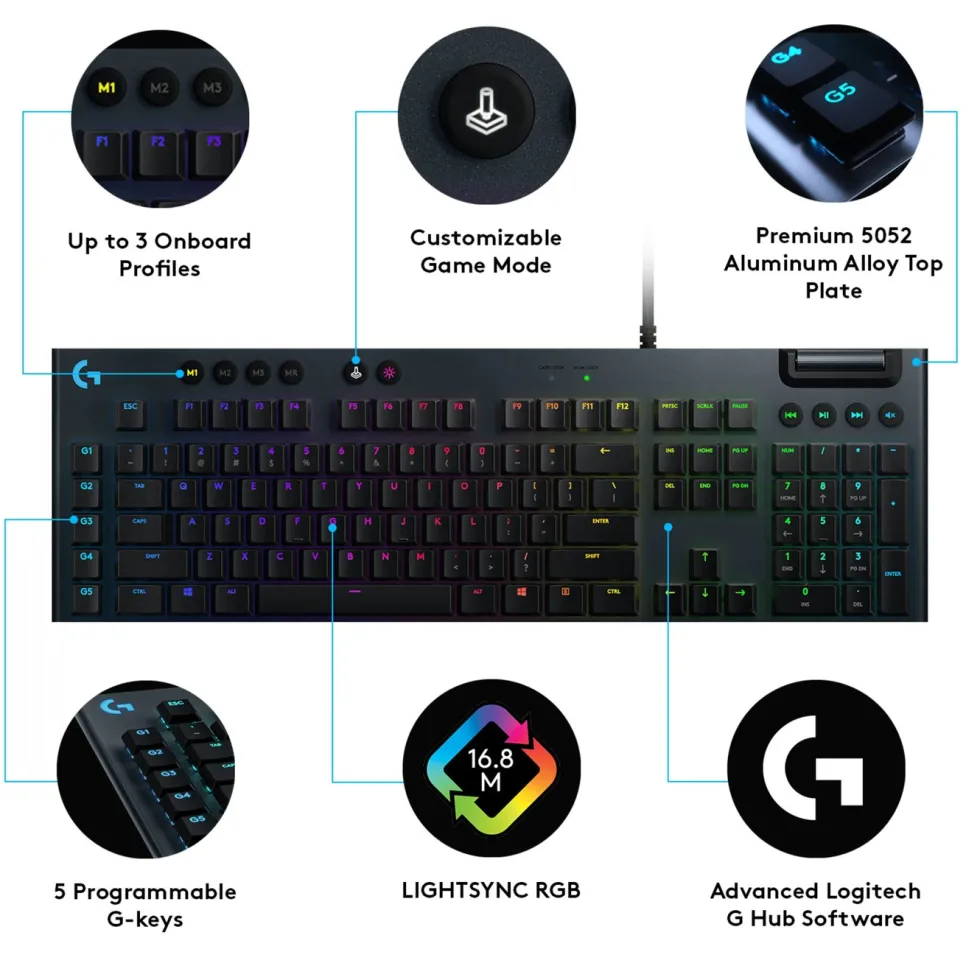 Logitech G 815 Mekanisk tastatur GL Clicky