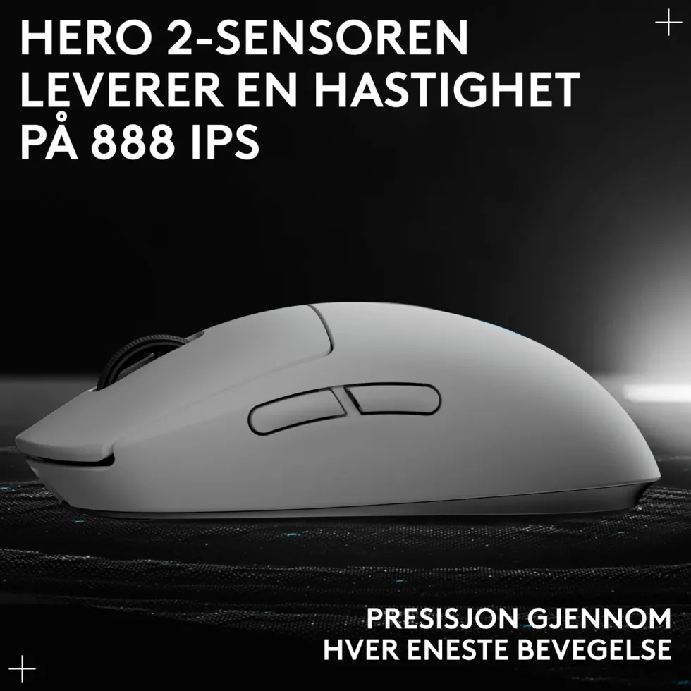 Logitech G Pro 2 Trådløs gamingmus for proffer Hvit